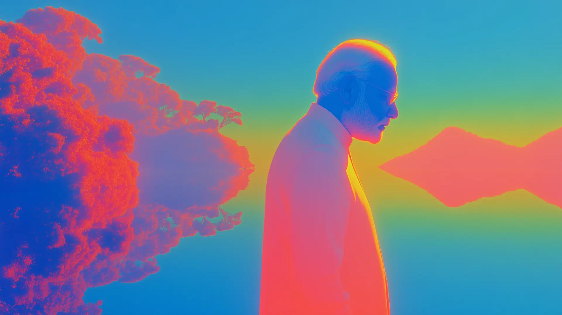 An abstract depiction of a digital face being scanned by an AI system.